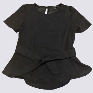 Iris Small Black Tie Front Blouse. Size Small
